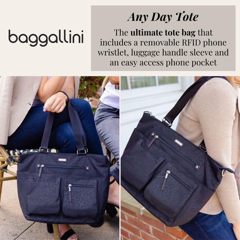 Baggallini Any Day Tote with RFID Phone Wristlet - Adjustable Crossbody Tote Bag for Women - Lightweight Travel Bag - Image 2